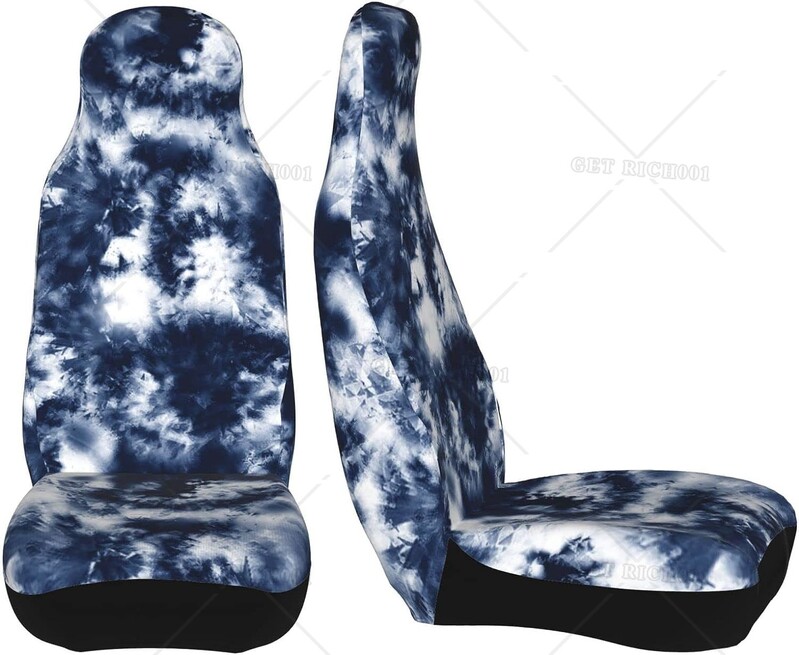 Nyakkendőfesték 2 db Autóülés huzatok szett Jármű első ülésvédő védő autó belső kiegészítők protektorok autószőnyeg huzatok univerzális