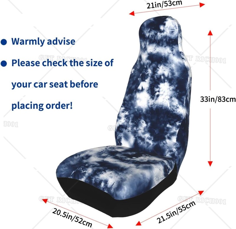 Nyakkendőfesték 2 db Autóülés huzatok szett Jármű első ülésvédő védő autó belső kiegészítők protektorok autószőnyeg huzatok univerzális