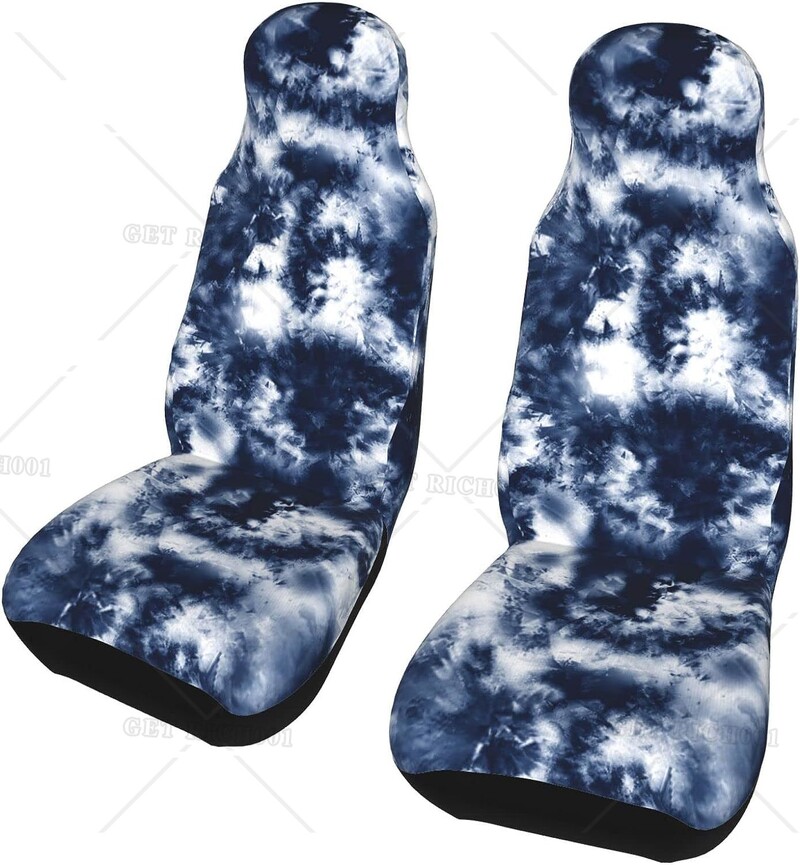 Nyakkendőfesték 2 db Autóülés huzatok szett Jármű első ülésvédő védő autó belső kiegészítők protektorok autószőnyeg huzatok univerzális