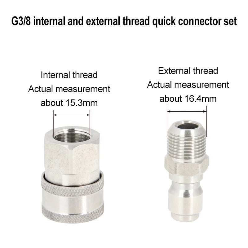 Conector rapid pentru pistol de apă de înaltă presiune G3/8 din oțel inoxidabil