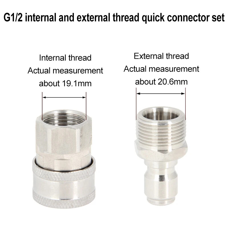 Conector rapid pentru pistol de apă de înaltă presiune G3/8 din oțel inoxidabil