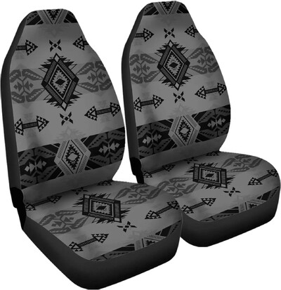 Native Turtles Folk Patterns Auto sēdekļu pārvalku komplekts 2 gab. Priekšējo sēdekļu aizsargierīces universālajam vieglo apvidus auto furgonam viena izmēra