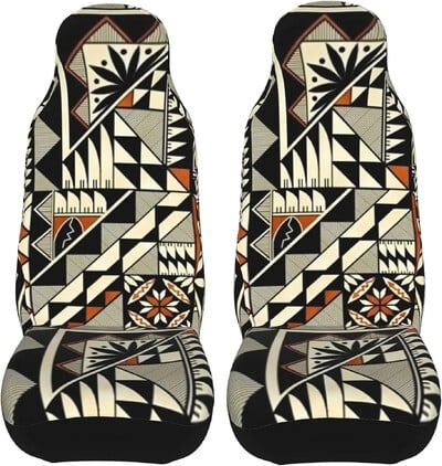 Native Turtles Folk Patterns Auto sēdekļu pārvalku komplekts 2 gab. Priekšējo sēdekļu aizsargierīces universālajam vieglo apvidus auto furgonam viena izmēra