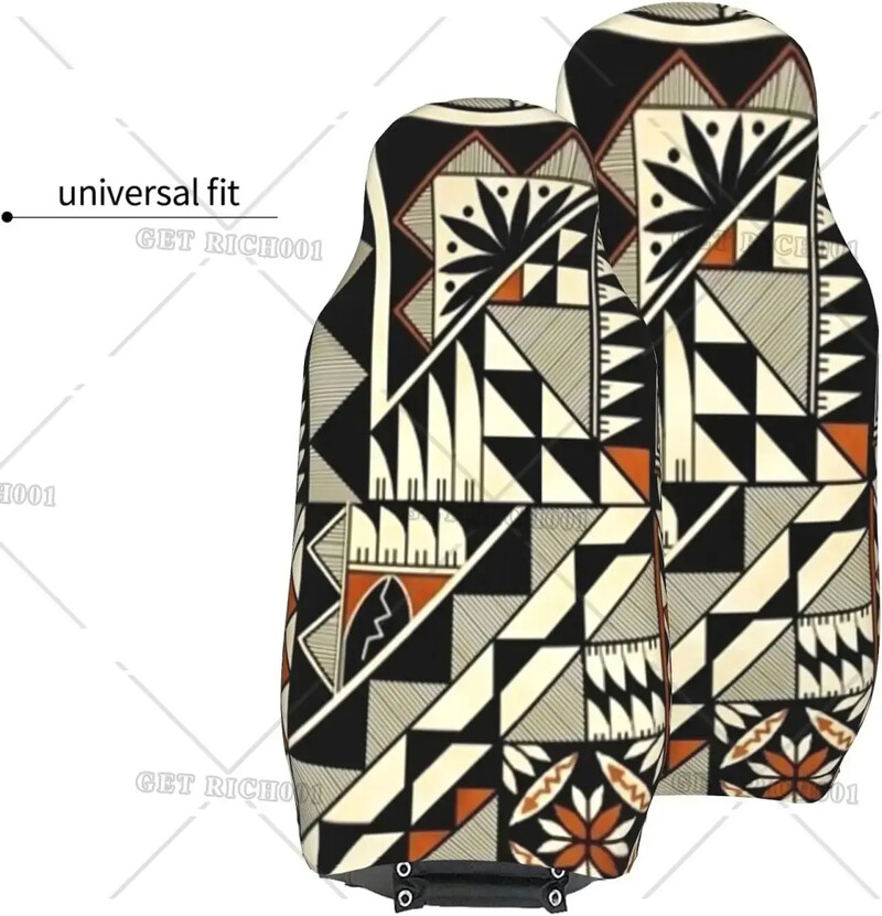 Native Turtles Folk Patterns Auto sēdekļu pārvalku komplekts 2 gab. Priekšējo sēdekļu aizsargierīces universālajam vieglo apvidus auto furgonam viena izmēra