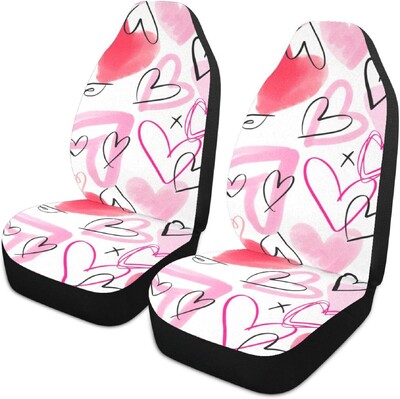 Ružičasti automobilski jastuk za Valentinovo za automobile Prednji ljubavni uzorak Navlake za autosjedalice Automobilske navlake za sjedala Dodaci