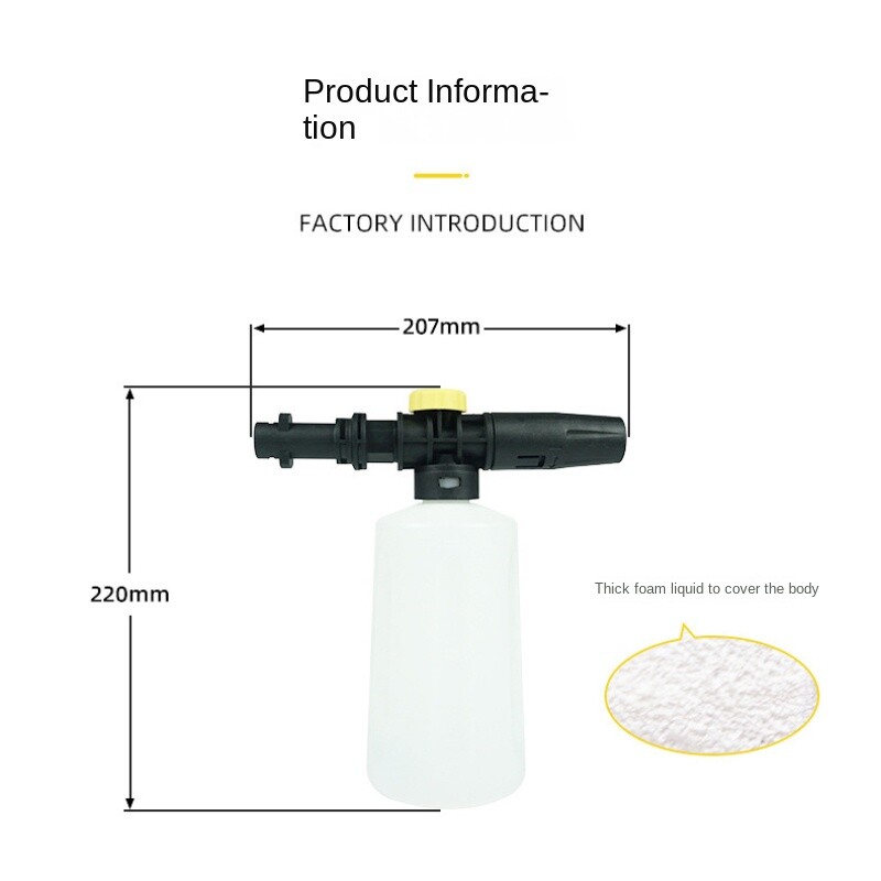 Alkalmas Kärcher sorozatú nagynyomású habpisztolyos habosítókannához Állítható alacsony nyomású habos öntözőkanna