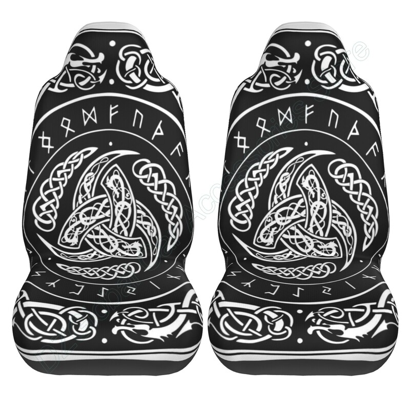 Navlake za autosjedalice Nordijski trostruki Odinov rog ukrašen skandinavskim ukrasima Set od 2 štitnika za dodatnu opremu za automobile