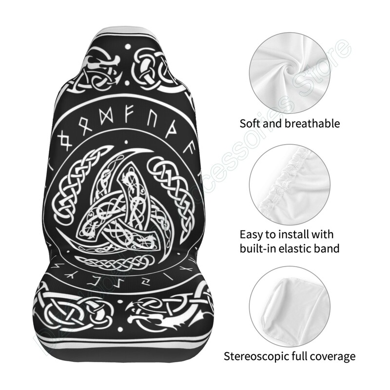 Navlake za autosjedalice Nordijski trostruki Odinov rog ukrašen skandinavskim ukrasima Set od 2 štitnika za dodatnu opremu za automobile