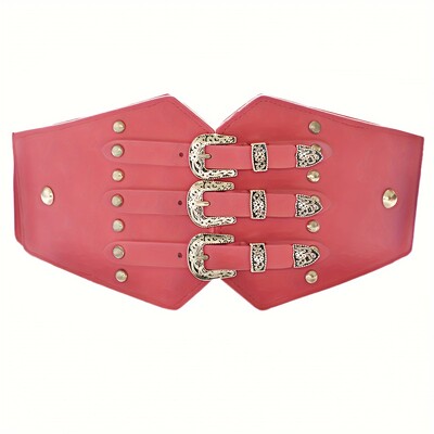 Vintage tűcsat széles öv monokróm elasztikus állítható fűző öv klasszikus szoknyakabát derékpánt nőknek