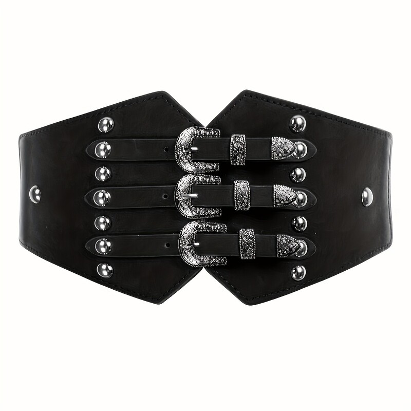 Vintage tűcsat széles öv monokróm elasztikus állítható fűző öv klasszikus szoknyakabát derékpánt nőknek