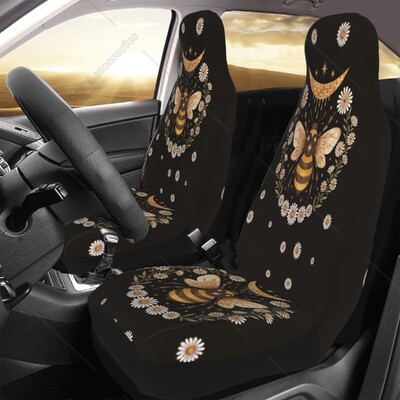 Daisy Flower Bee Animal Print autoistme kate 2 tk komplekt soe Auto esiistme padi Decor Lisavarustus universaalne