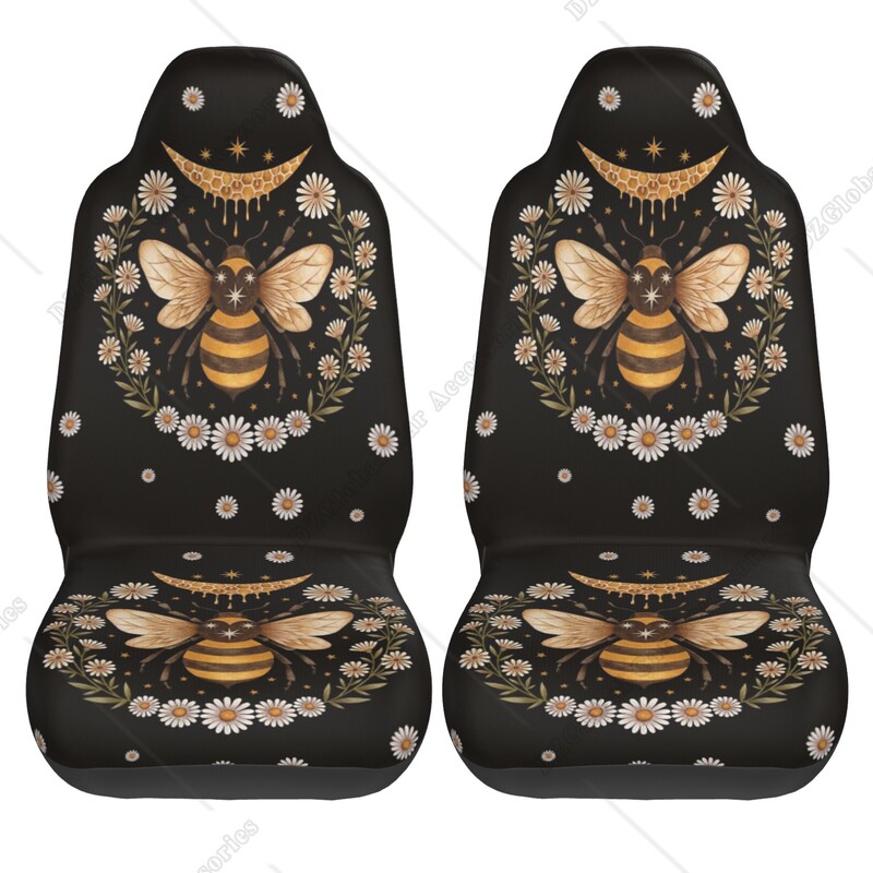 Navlaka za autosjedalicu, set od 2 komada, topli auto, jastuk za prednje sjedalo, ukrasni dodatak, univerzalni, cvijet tratinčice, pčela, životinjski print