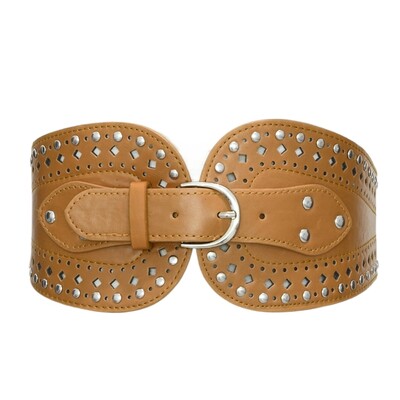 Női kiegészítők Új dizájn divat fekete barna pu bőr ezüstözött csatos rugalmas övek