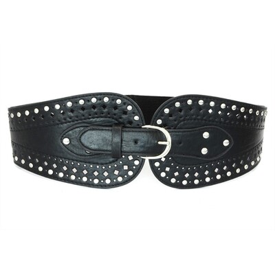Női kiegészítők Új dizájn divat fekete barna pu bőr ezüstözött csatos rugalmas övek