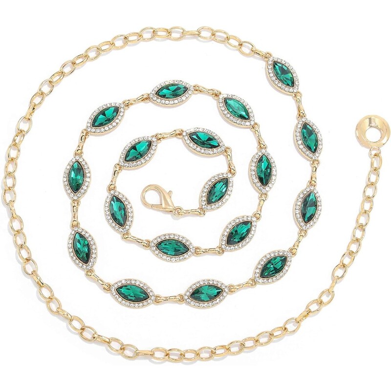 Pojas s lančićem od kamenčića. Kristalni lanac za trbuh za žene i djevojčice