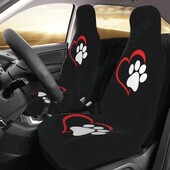 2 csomagos Dog Paw üléshuzat autóhoz Red Love Heart Puppy Paw Auto üléshuzatok Magas háttámla vödör üléspárna univerzális
