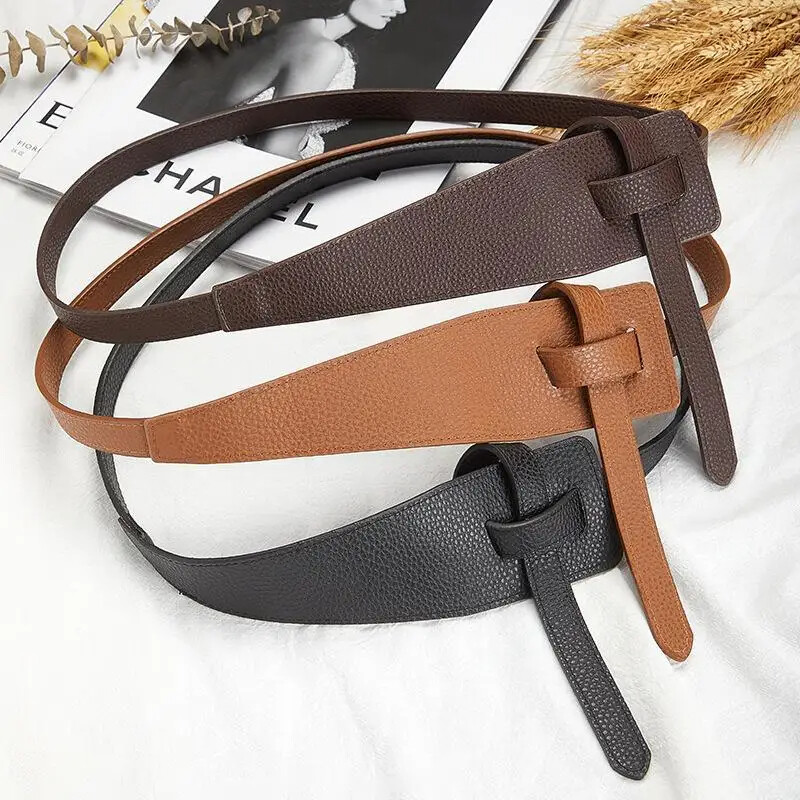 Augstas kvalitātes mezgls, mīksts īstas ādas, gara jostasvieta sieviešu viduklim, plats mētelis korsetes josta Dizainera jostas sievietēm Cummerbunds