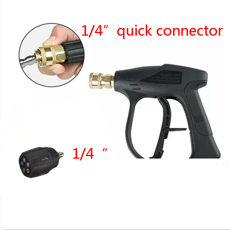 Adaptor pentru pistol de spălat auto, duză 5 în 1, curățător de înaltă presiune, lance de apă G1/4, conexiune masculină, spălătorie cu jet rapid, duze de pulverizare reglabile
