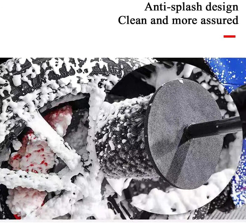 SEAMETAL Премиум микрофибърна четка за автомобилни колела Нехлъзгаща се дръжка Четка за автомивка Инструменти за лесно почистване на автомобилни джанти Спици Колело