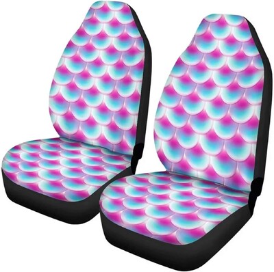 Komplet navlaka za autosjedalice s printom sirene Rainbow Auto Auto presvlake za autosjedalice Set od 2 univerzalne prikladne za većinu vozila Sedan Kamion SUV
