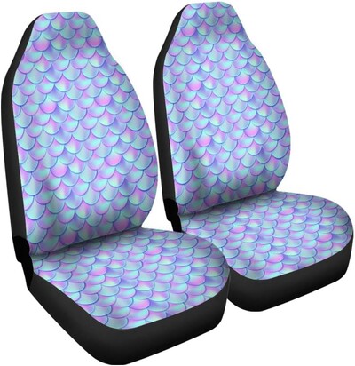 Komplet navlaka za autosjedalice s printom sirene Rainbow Auto Auto presvlake za autosjedalice Set od 2 univerzalne prikladne za većinu vozila Sedan Kamion SUV