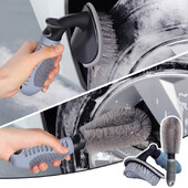 Lengvojo lydinio ratlankių šepečių padangų valymo įrankis T formos sulenktos rankenos tarpelio nukenksminimo nailoninis padangų šepetys Automobilių grožio priedai