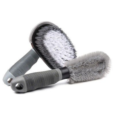 Lengvojo lydinio ratlankių šepečių padangų valymo įrankis T formos sulenktos rankenos tarpelio nukenksminimo nailoninis padangų šepetys Automobilių grožio priedai