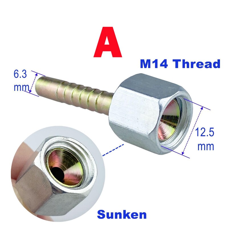 Фитинг за щепсел за маркуч M14 с втулка Конектор за ремонт на върха на тръбата за миене под високо налягане