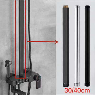 Vannas istabas dušas caurules pagarinājuma caurules rokas dušas kronšteina turētājs kvadrātveida un apaļas pagarinājuma caurules stienis Paaugstiniet caurules bīdāmo stieni