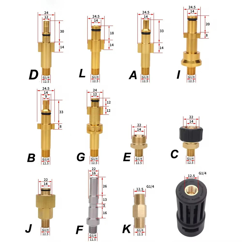 Konektorový adaptér tlakového čističa pre pripojenie AR/Interskol/Lavor/Bosche/Huter/M22 Lance Wand k ženskému adaptéru vodnej pištole Karcher