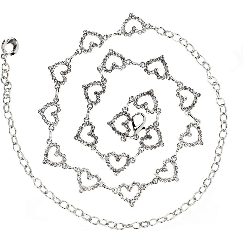 Curea de rochie cu lanț metalic pentru femei Curea cu lanț cu inimă Centura în talie slabă decorată