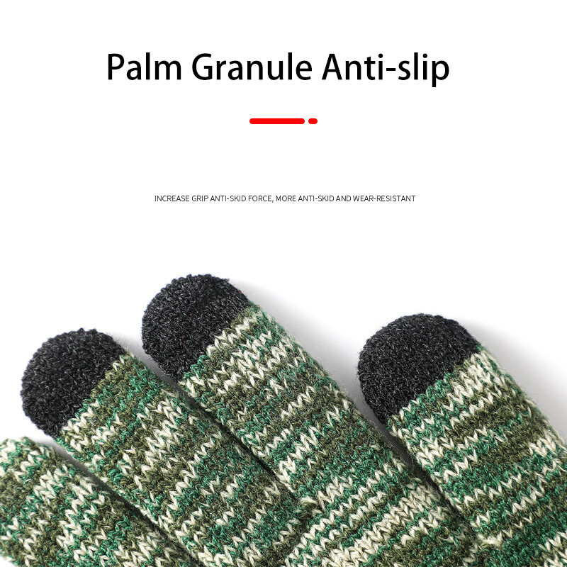 Ανδρικά πλεκτά γάντια μεγάλου μεγέθους Αντιολισθητικό φθινοπωρινό χειμερινό βελούδο θερμική εκτύπωση οθόνης αφής Μαλακό ζεστό ανδρικό ελαστικό γάντι οδήγησης