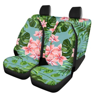 Kompletný poťah na autosedačku, potlač Monstera Plumeria, mäkký vankúš do auta, štýlový univerzálny poťah do auta