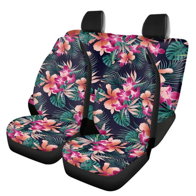 Kompletný poťah na autosedačku, potlač Monstera Plumeria, mäkký vankúš do auta, štýlový univerzálny poťah do auta