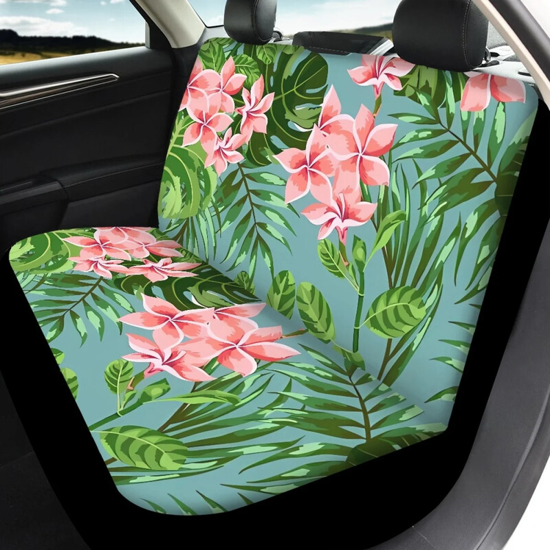 Kompletný poťah na autosedačku, potlač Monstera Plumeria, mäkký vankúš do auta, štýlový univerzálny poťah do auta