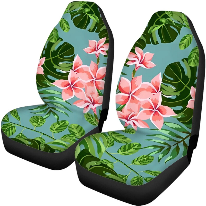 Kompletný poťah na autosedačku, potlač Monstera Plumeria, mäkký vankúš do auta, štýlový univerzálny poťah do auta