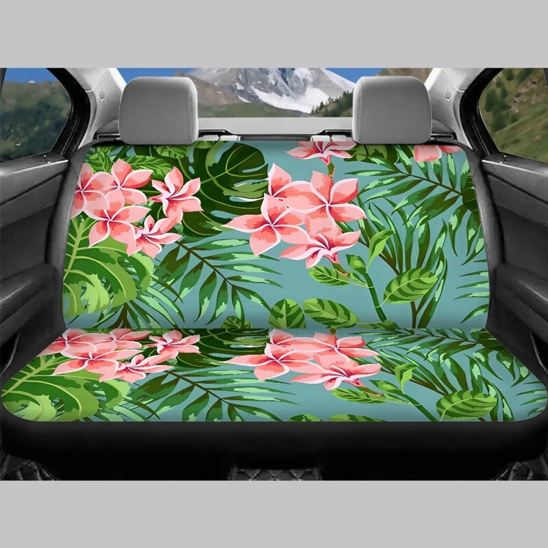 Kompletný poťah na autosedačku, potlač Monstera Plumeria, mäkký vankúš do auta, štýlový univerzálny poťah do auta