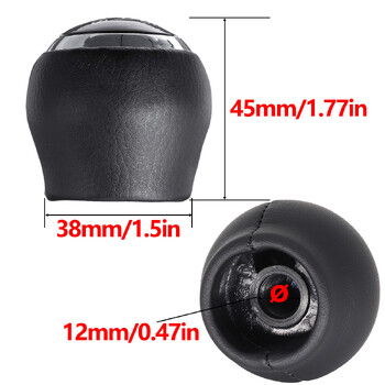 Pu Leather 6 Speed MT Gear Shift Knob GearStick Lever Pen Shifter Handball Chrome M12 Black For Toyota Yaris 2009 2010 2011-2013