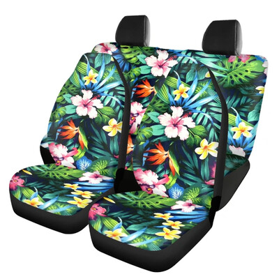 Polinezijos tatuiruotės „Plumeria“ raštas „Vehicle Clean Protector“ Lengvas montavimas Automatinis priekinės galinės sėdynės užvalkalo komplektas, individualus dizainas