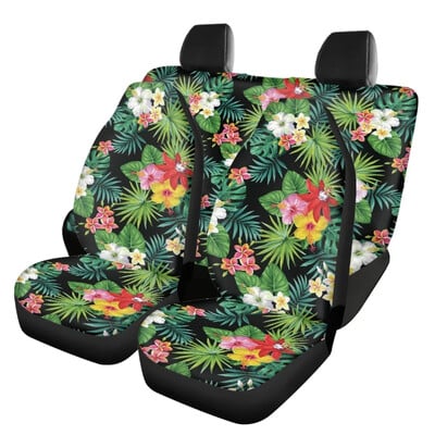 Polinéz tetoválás Plumeria mintás járműtiszta védő, egyszerű telepítés, automatikus első hátsó üléshuzat készlet személyre szabott kialakítás