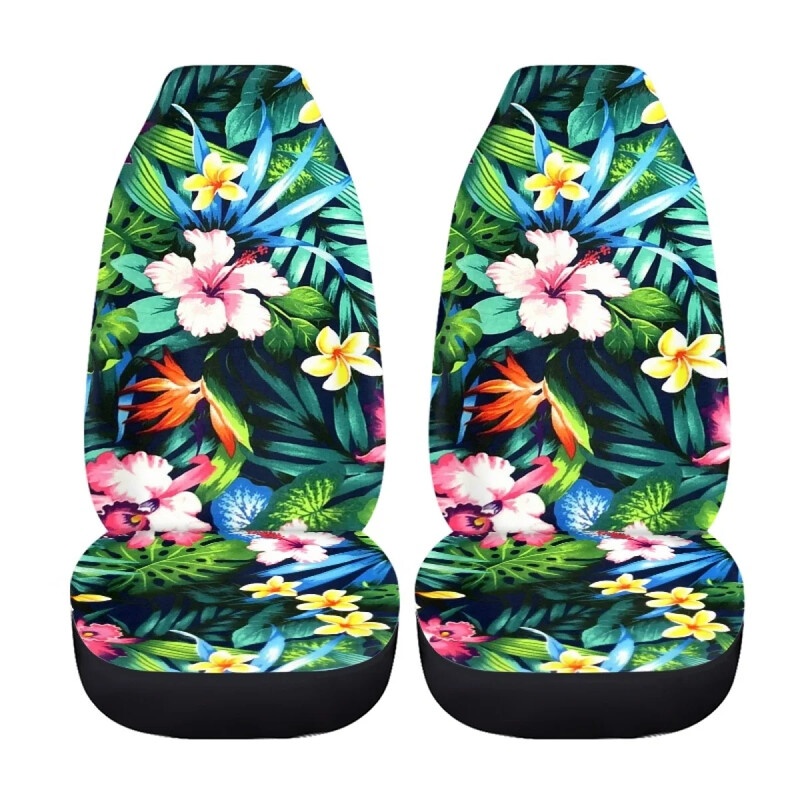 Polinéz tetoválás Plumeria mintás járműtiszta védő, egyszerű telepítés, automatikus első hátsó üléshuzat készlet személyre szabott kialakítás