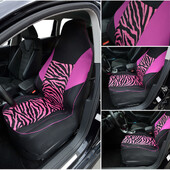 Zamatový poťah na autosedačku ružovej farby Zebra, univerzálne doplnky do interiéru, poťahy na sedadlá pre TOYOTA Corolla RAV4 Highlander PRADO