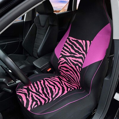 Zamatový poťah na autosedačku ružovej farby Zebra, univerzálne doplnky do interiéru, poťahy na sedadlá pre TOYOTA Corolla RAV4 Highlander PRADO