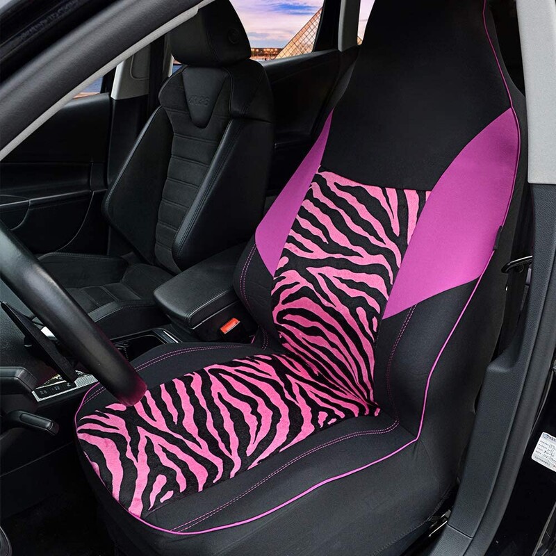Zamatový poťah na autosedačku ružovej farby Zebra, univerzálne doplnky do interiéru, poťahy na sedadlá pre TOYOTA Corolla RAV4 Highlander PRADO