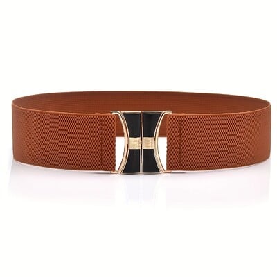 Női divat Rugalmas rugalmas széles derékpánt Rugalmas díszítés csat öv le ruhaöv