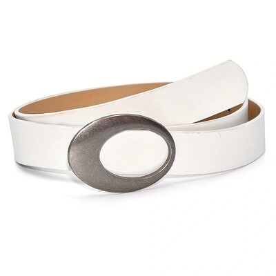 Vintage ovális csatos övek egyszínű egyszerű derékpánt Divatos farmer nadrág öv klasszikus ruha kabát öv nőknek