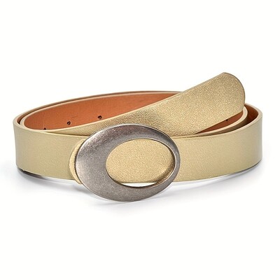 Vintage ovális csatos övek egyszínű egyszerű derékpánt Divatos farmer nadrág öv klasszikus ruha kabát öv nőknek