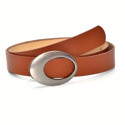 Vintage ovális csatos övek egyszínű egyszerű derékpánt Divatos farmer nadrág öv klasszikus ruha kabát öv nőknek