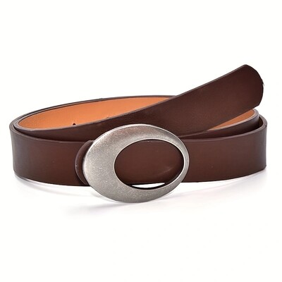 Vintage ovális csatos övek egyszínű egyszerű derékpánt Divatos farmer nadrág öv klasszikus ruha kabát öv nőknek