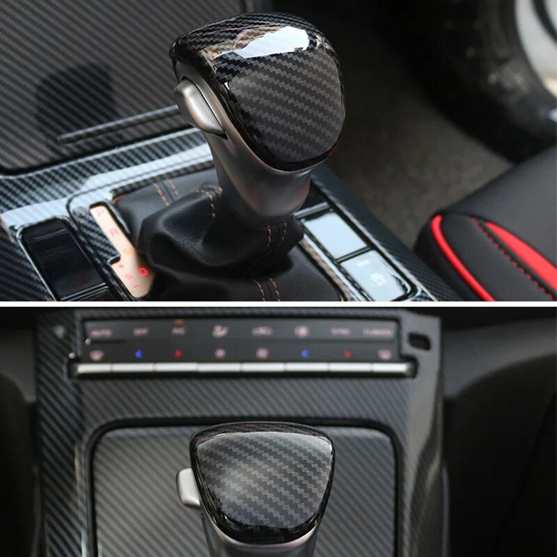 Kia Forte K3 2019 2020 2021 szénszálas stílusú piros ABS belső váltókar váltógomb burkolat matrica kárpit autóalkatrészeihez
